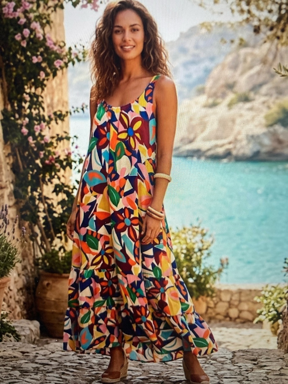 Velvet by Graham & Spencer Estelle Floral Ruffle Maxi Dress Anthro Evereve S567